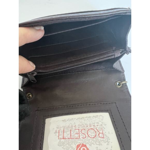 NEW Rosetti Wisdom Brown Vegan Wallet Wristlet With Chain - Picture 8 of 12